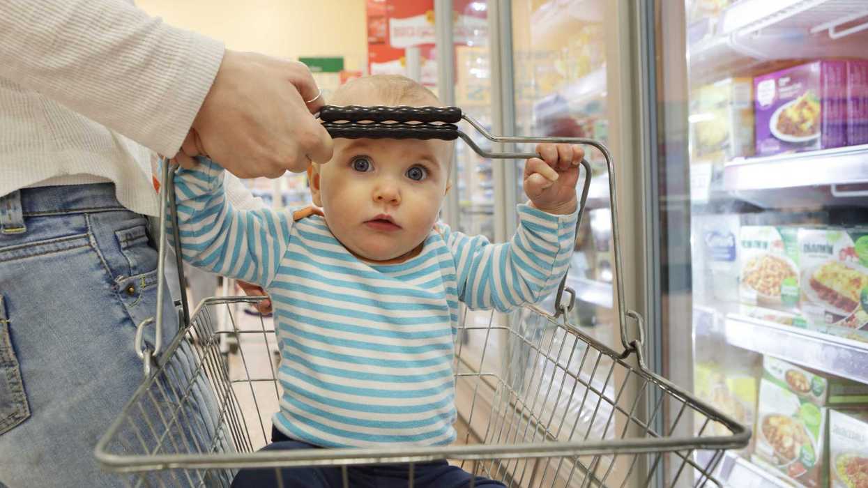 Parent shopping with their baby