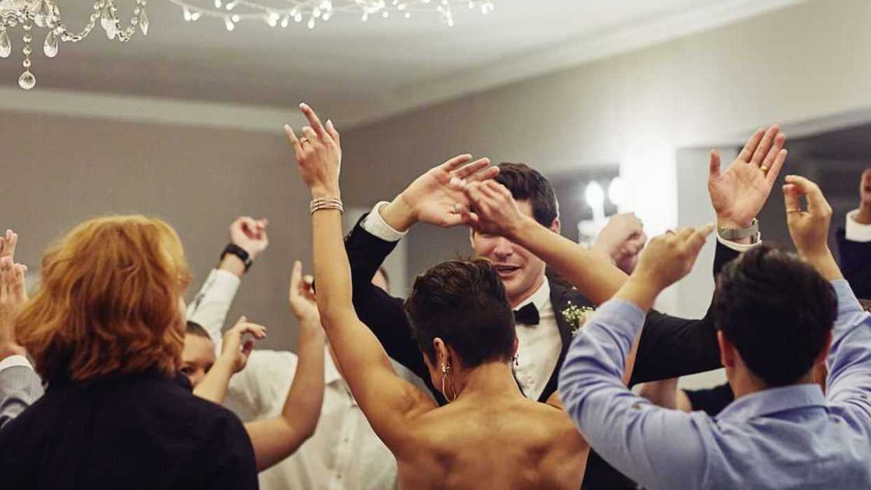 People dancing at a wedding