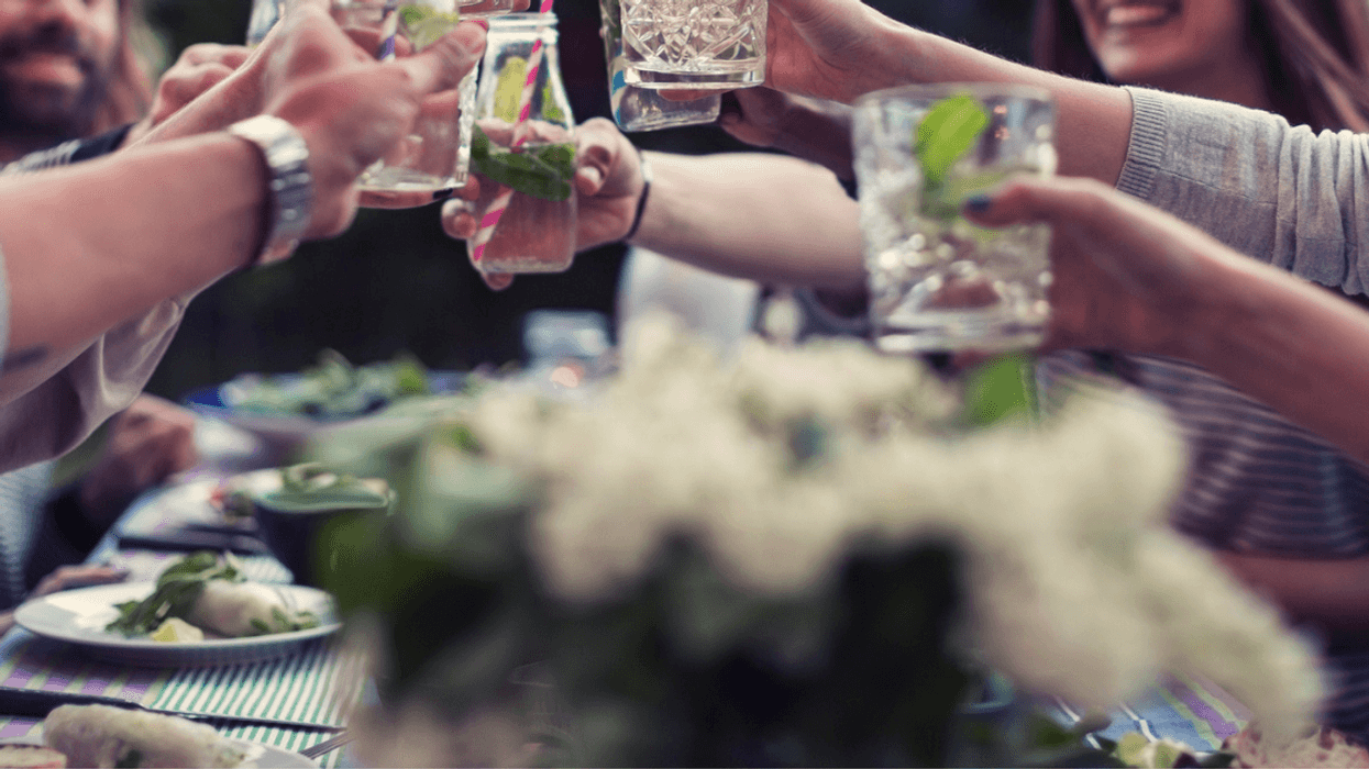 People drinking at a party