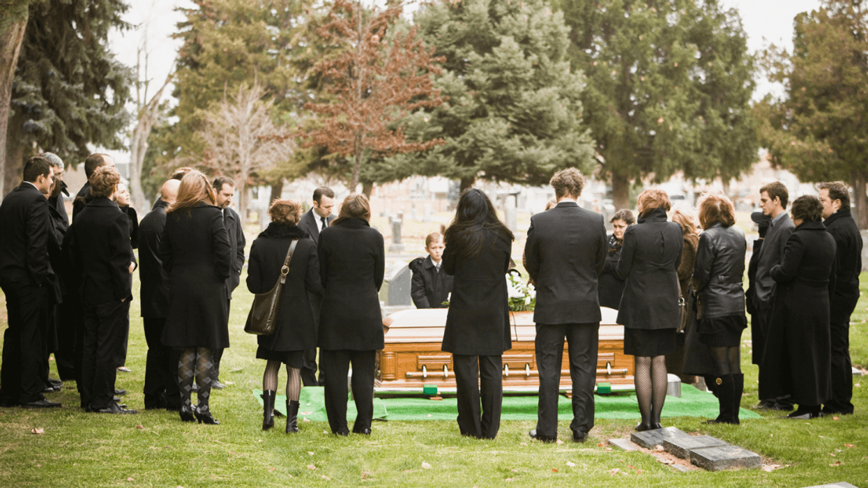 People gathered for funeral