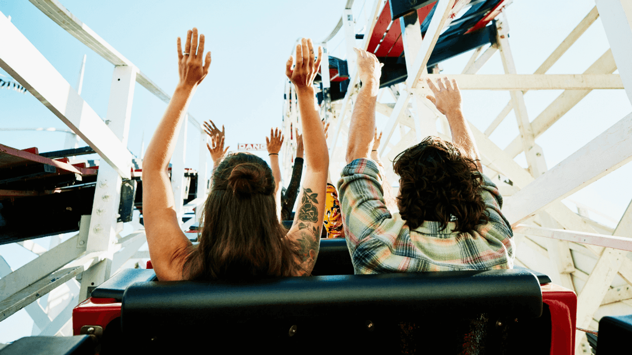 people on rollercoaster