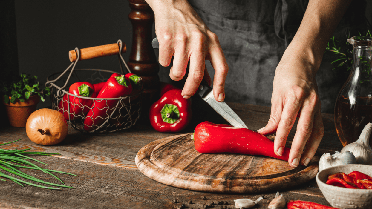 Person cooking spicy food
