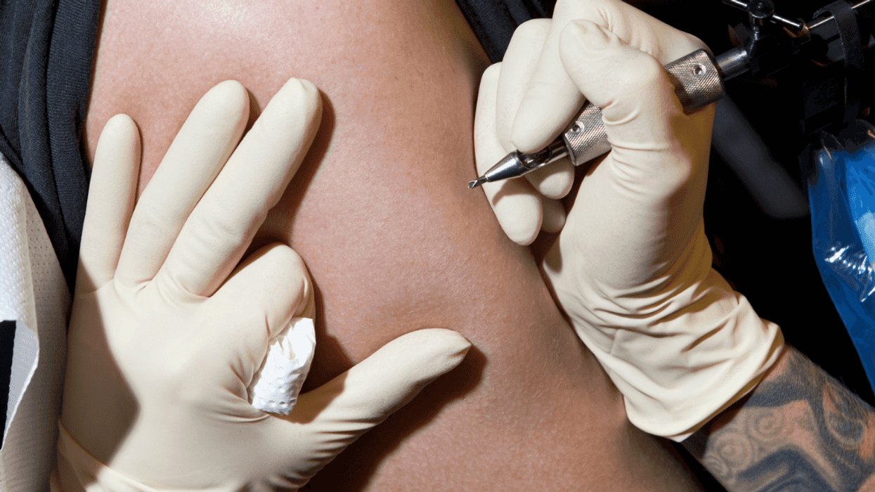 Person getting a tattoo