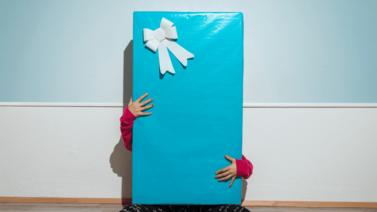 Person holding a very oversized gift