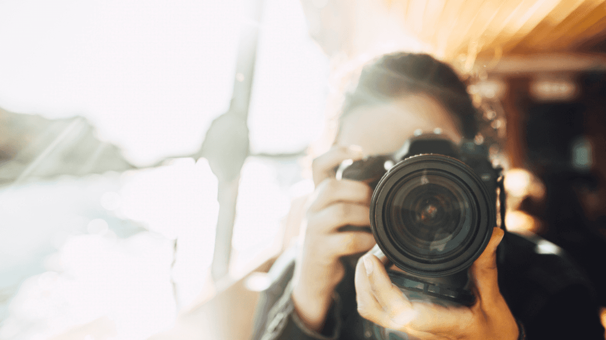 Person holding camera