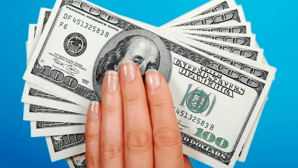 person holding money