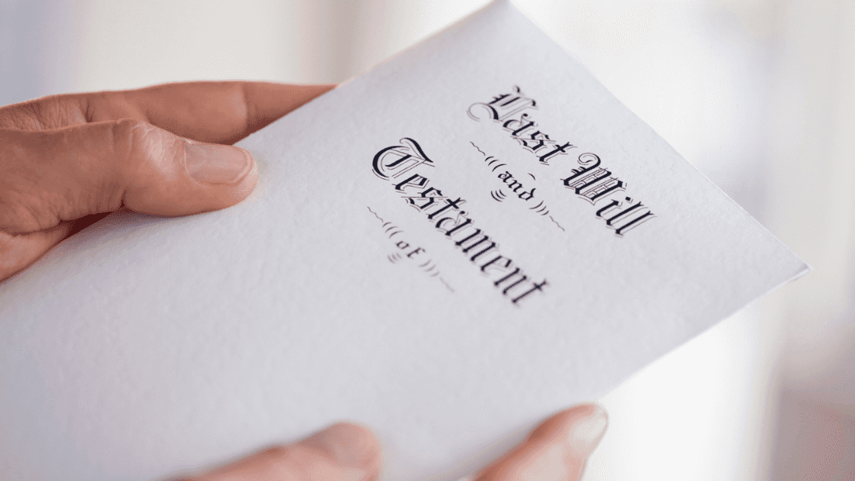 Person holding someone's final will and testament