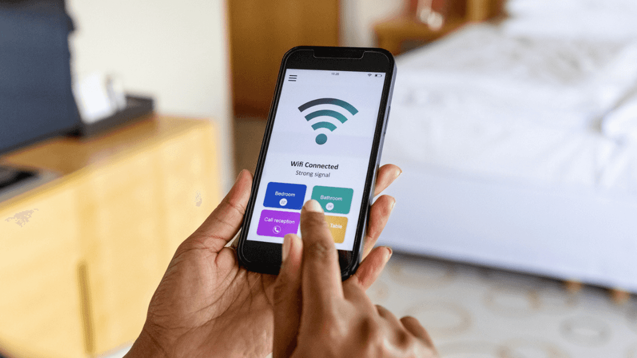 Person looking at WiFi settings on phone