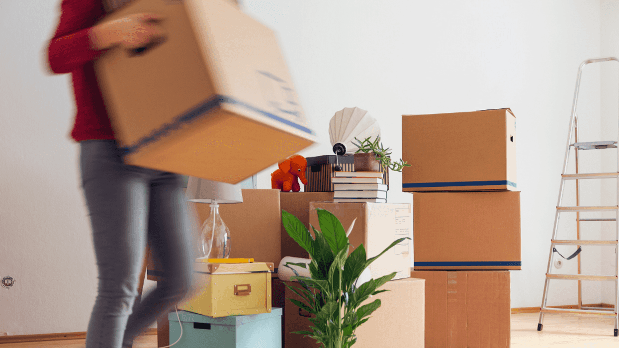 person moving into a room