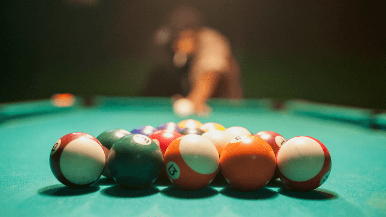 person playing pool