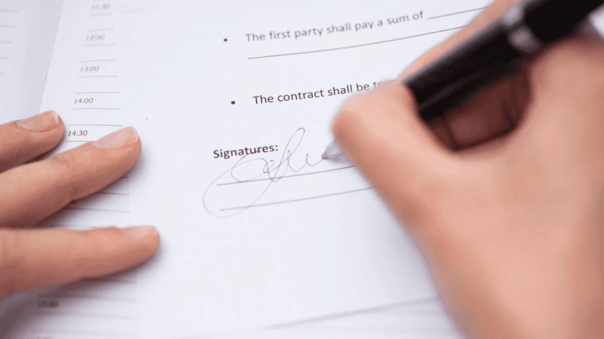 Person signing paperwork for a name change