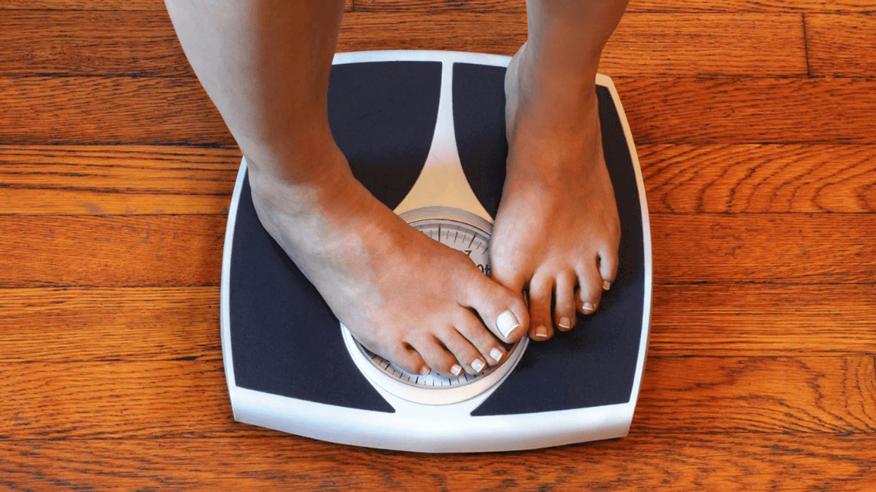 Person standing on scale