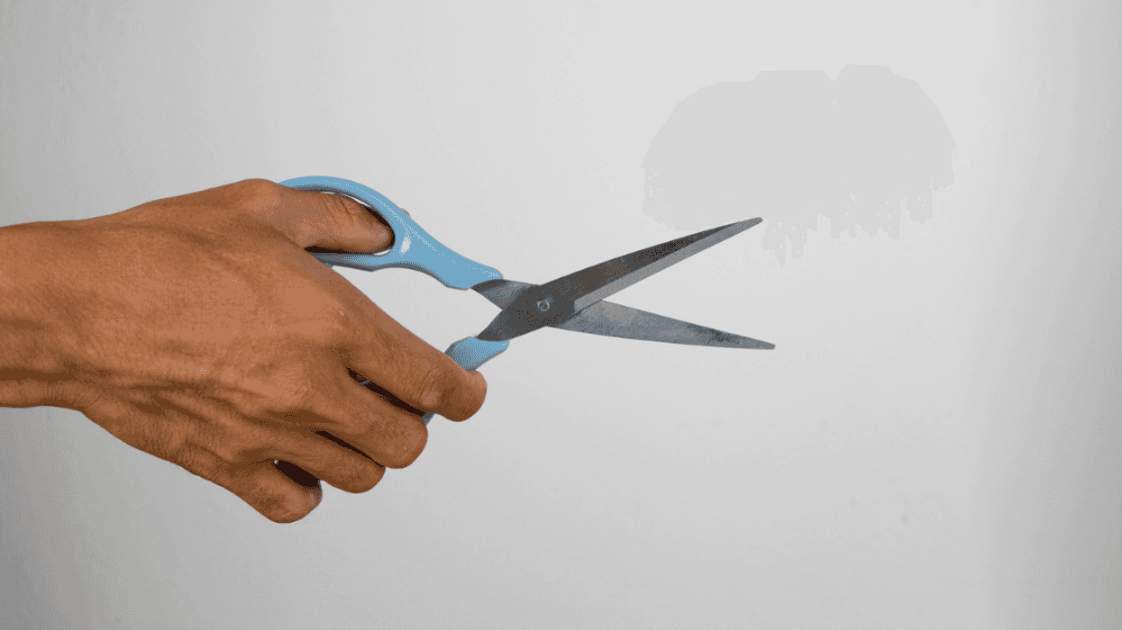 Person using scissors
