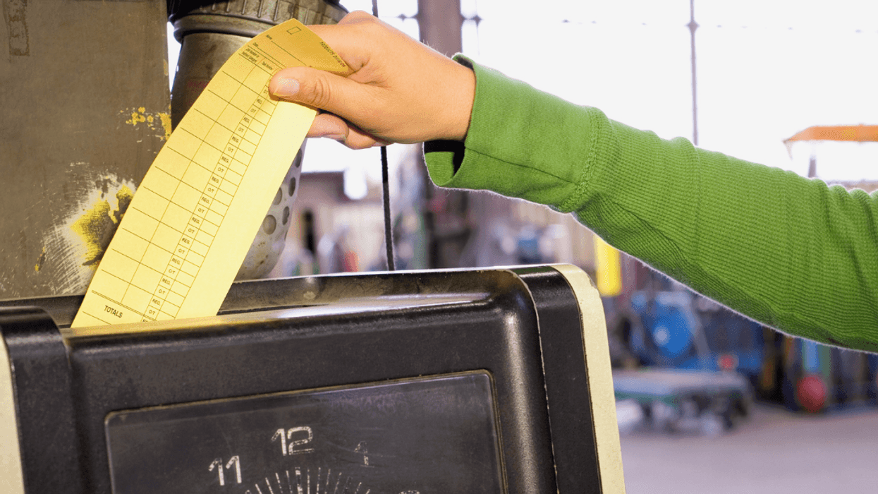 person using timeclock
