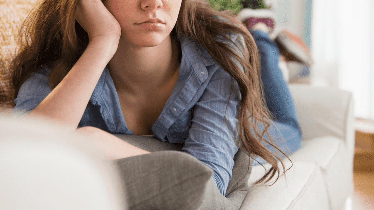 Pouting teenage girl