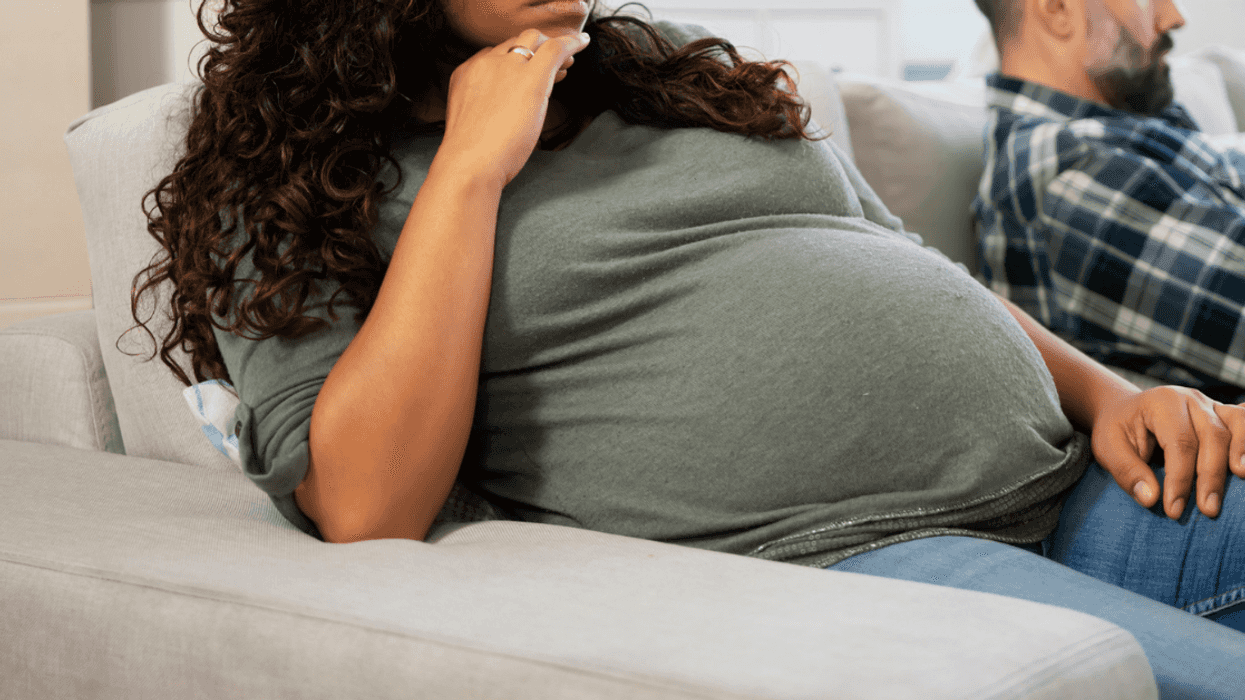 Pregnant mother arguing with husband