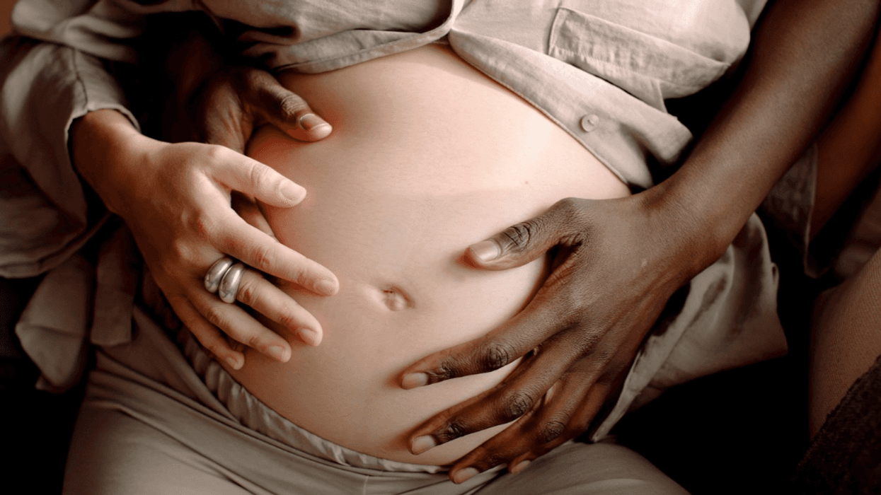 Pregnant woman and partner