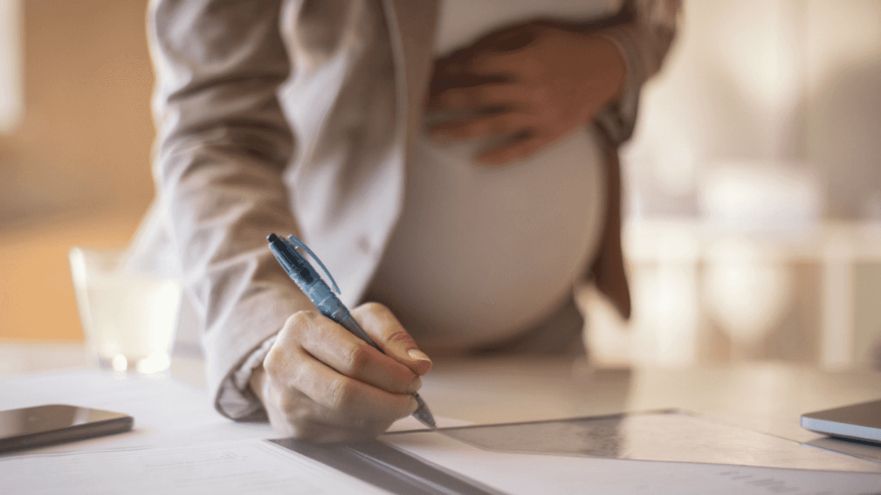 Pregnant woman at work