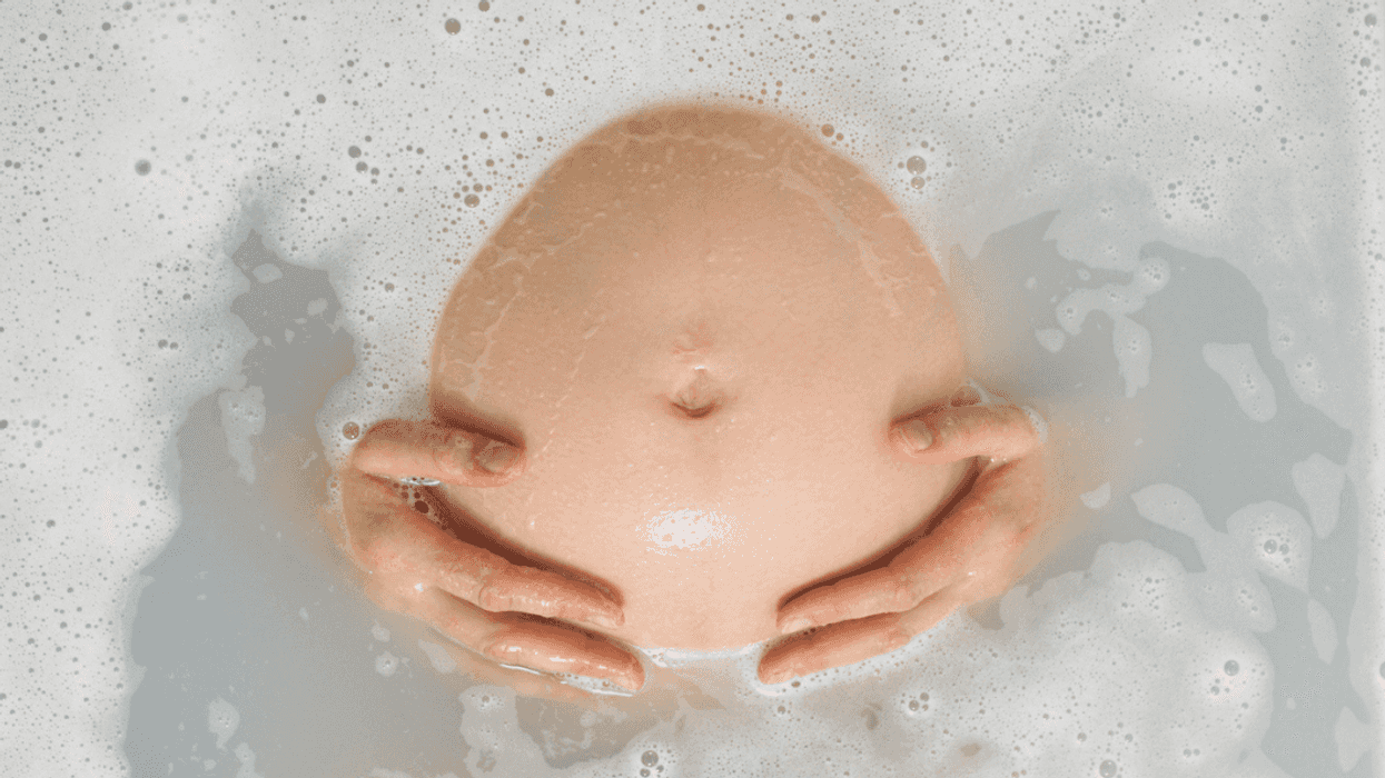 Pregnant woman in bathtub