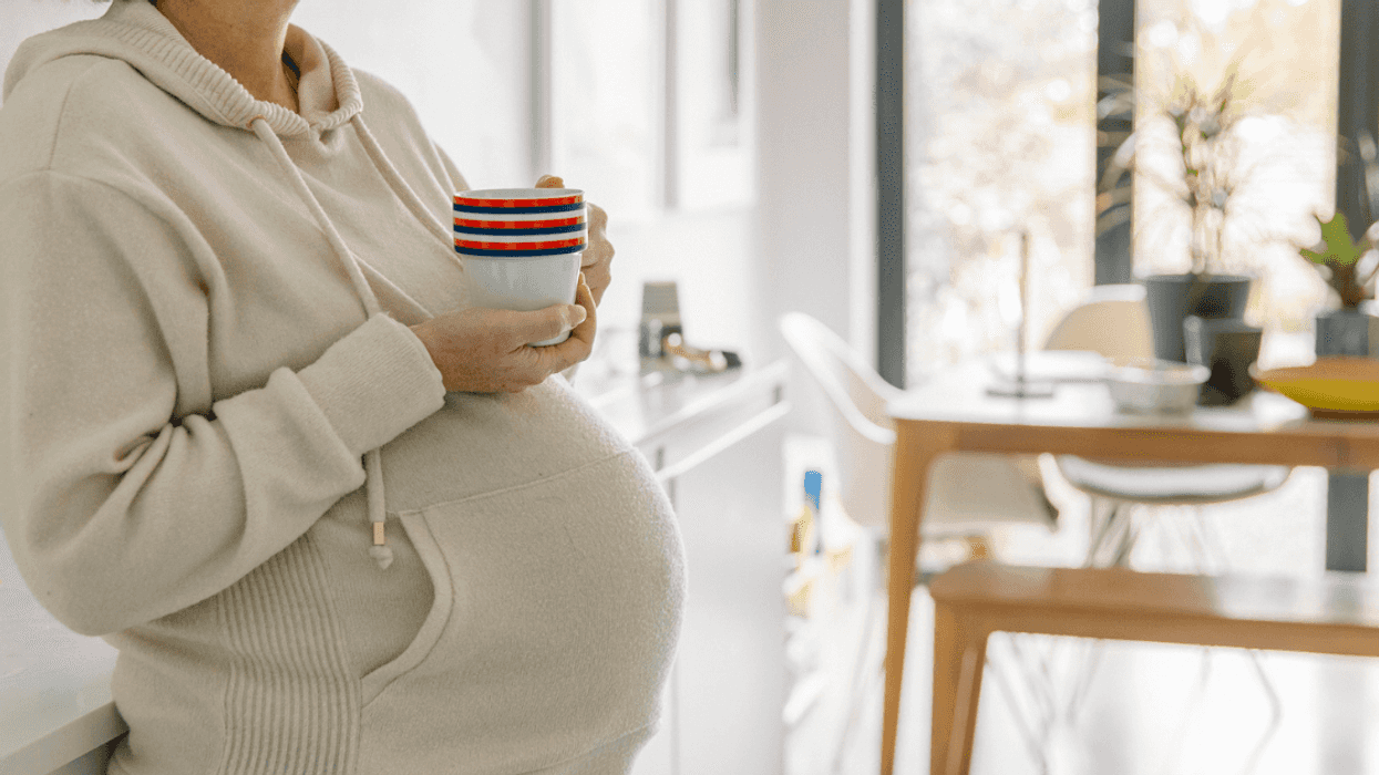 pregnant woman in kitchen