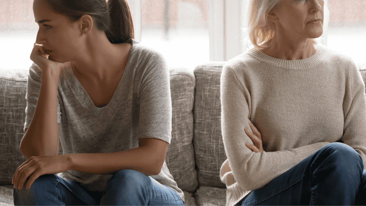 Quarreling adult daughter and mother