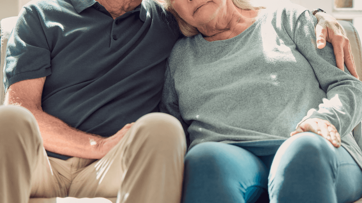 sad older couple