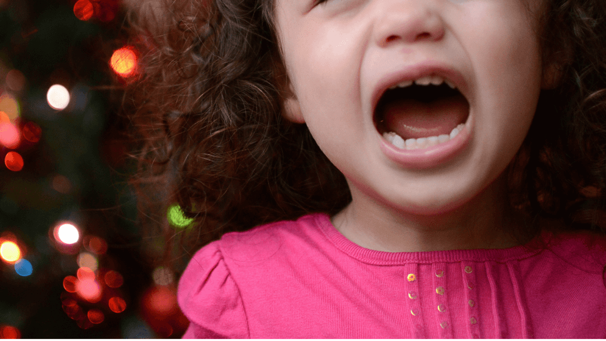 Screaming toddler girl