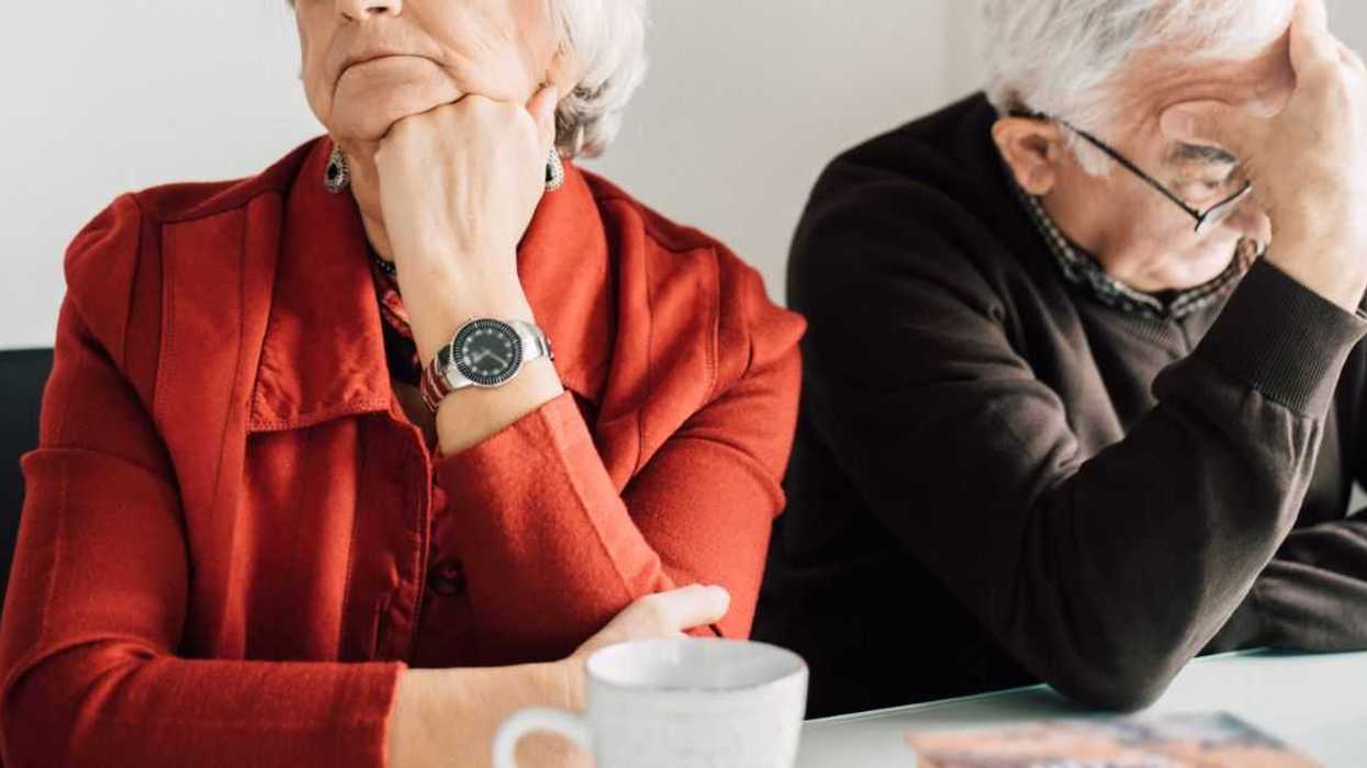 Senior couple in a quarrel