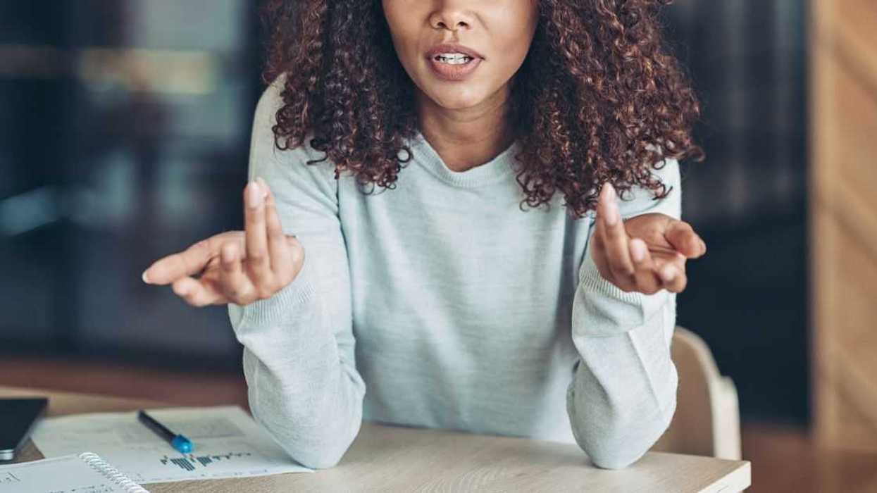 Serious female coworker