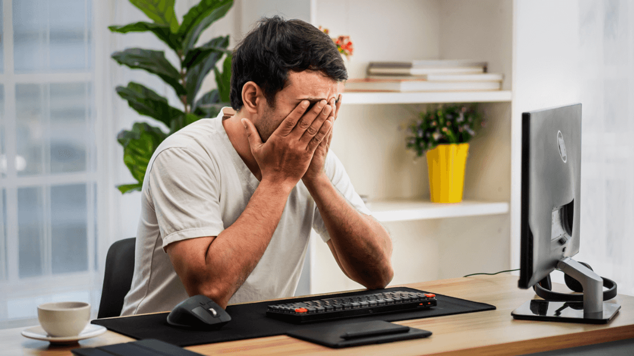Stressed out man at work