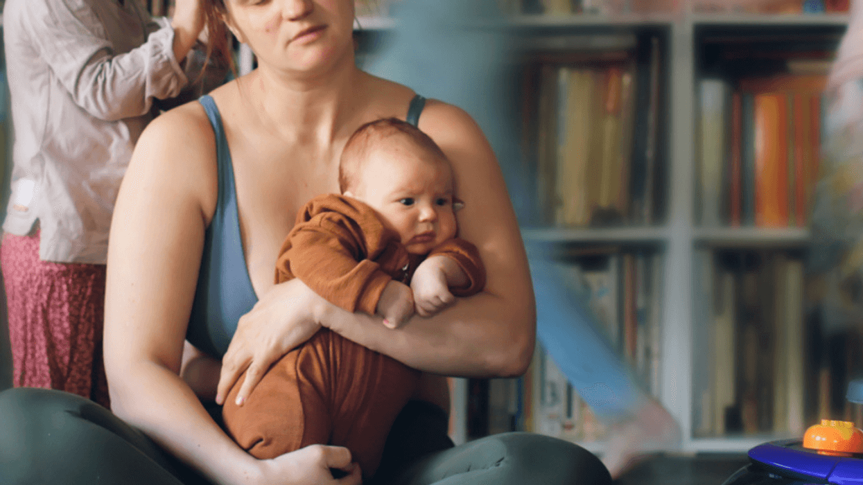 Stressed out mom with multiple children