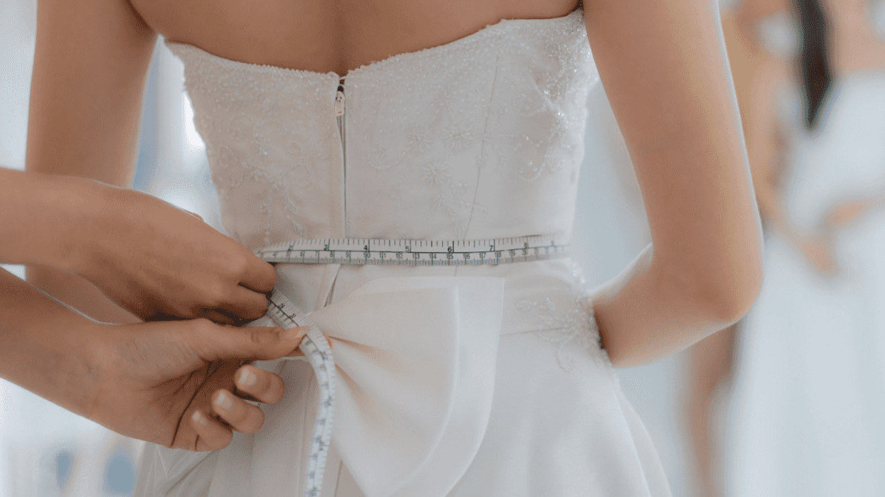 Taking a bride's measurements