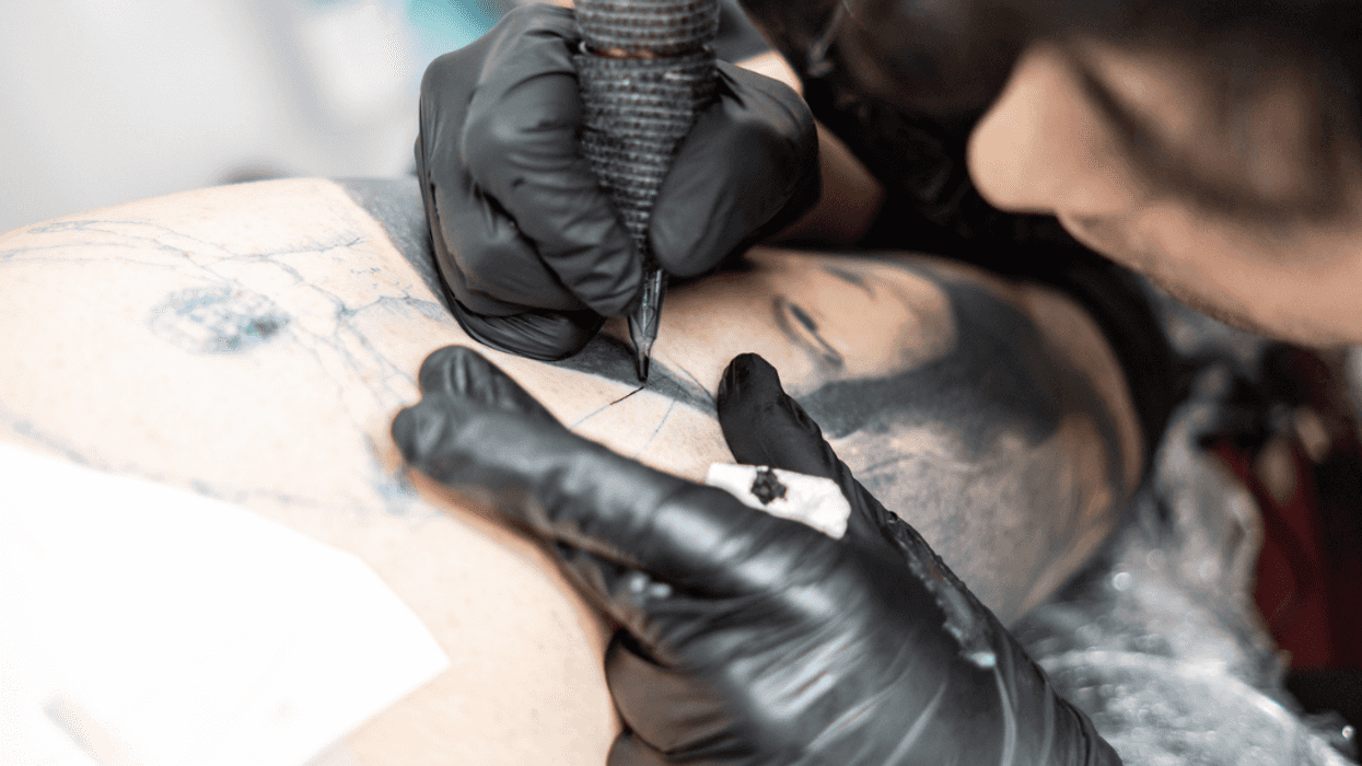 Tattoo artist at work