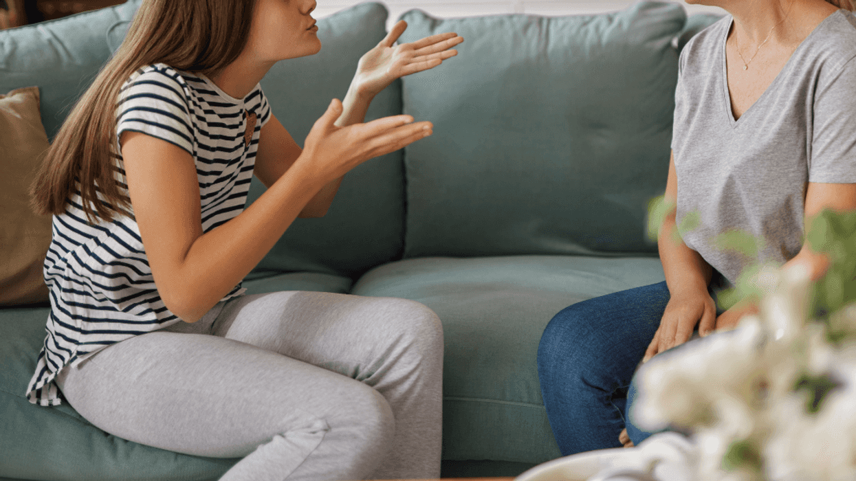 teen berating adult woman