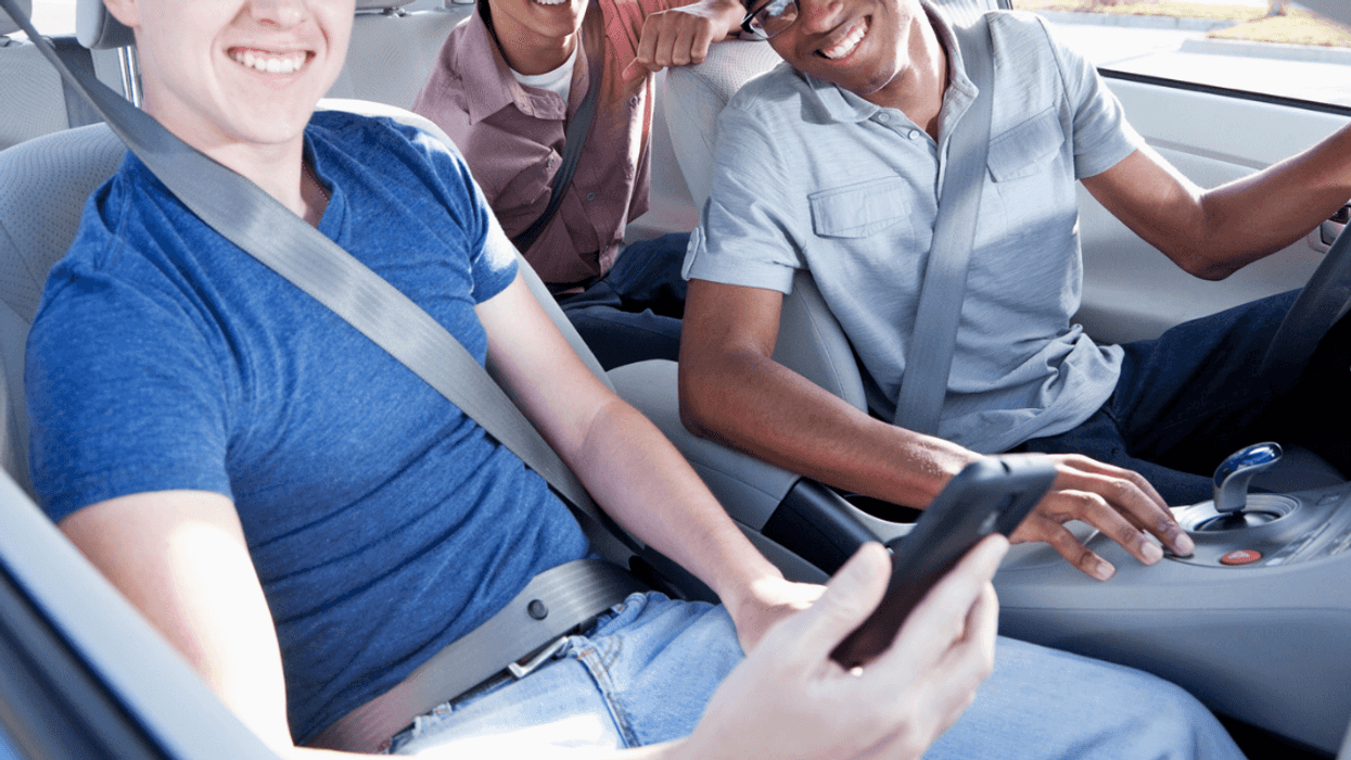 Teen boys on road trip
