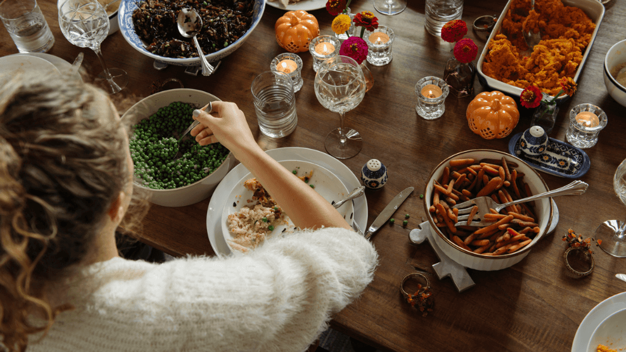 Teenage girl at the dinner table.