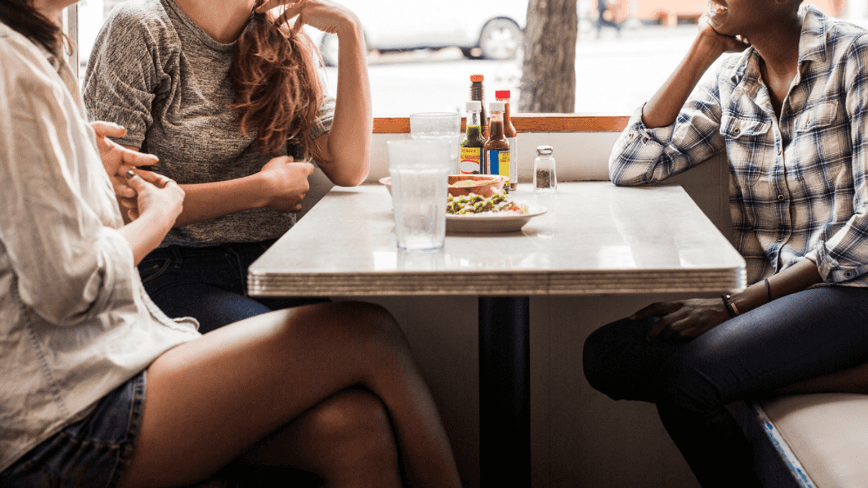 Three women at a restaurant