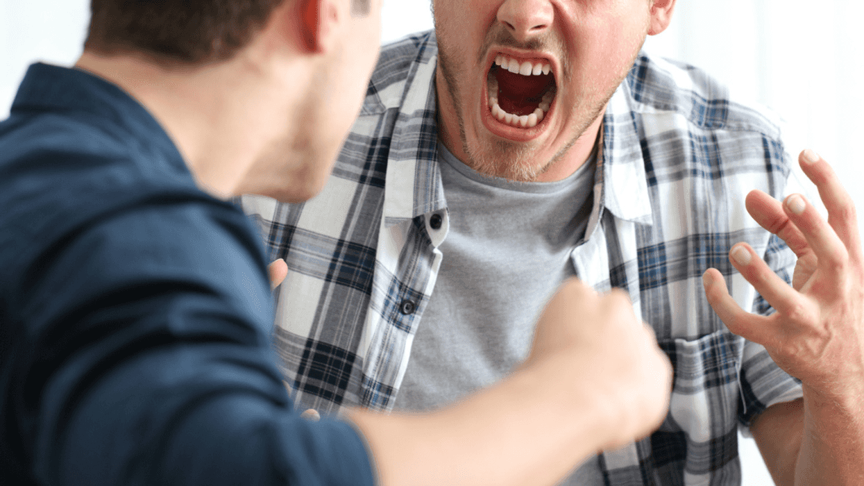 Two brothers fighting