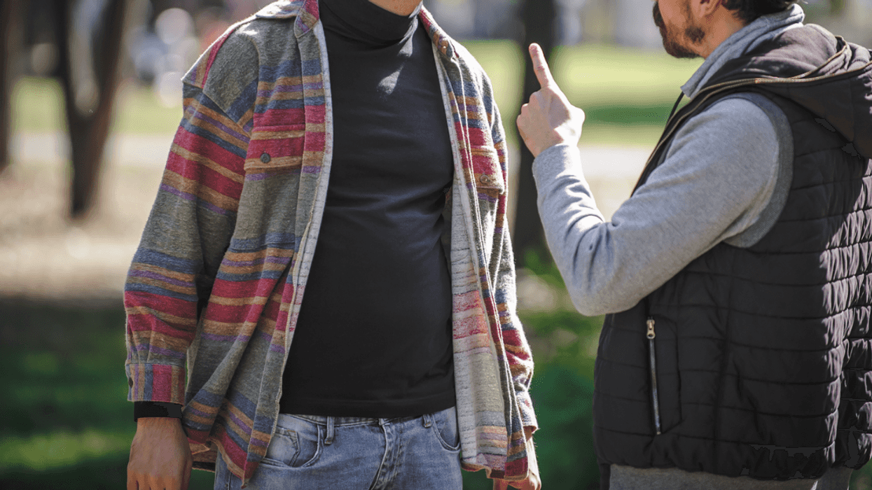 Two men having an argument.