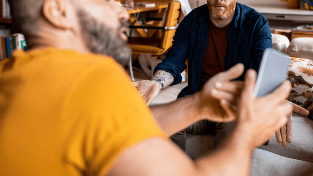 Two men having an argument.