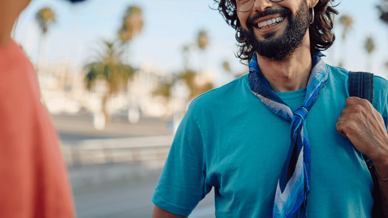 two young men talking