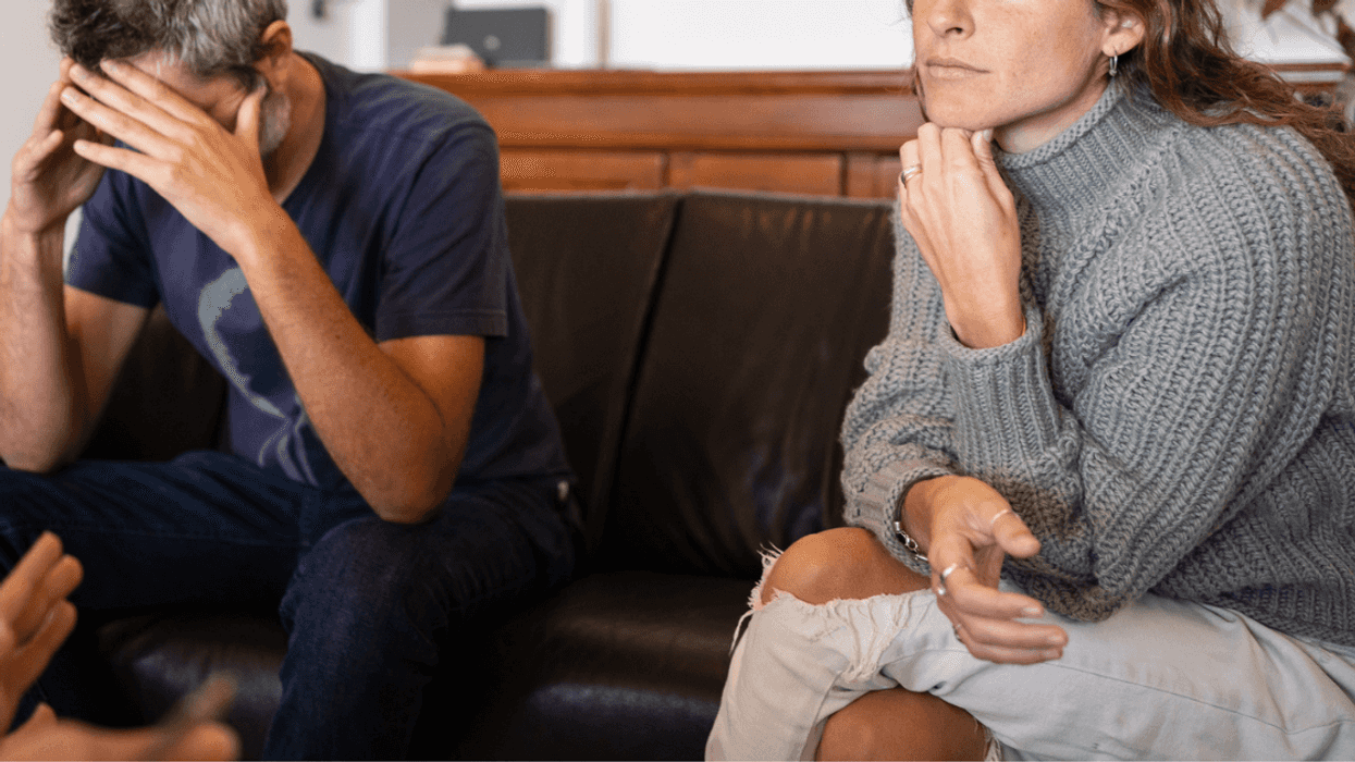 Unhappy couple in therapy