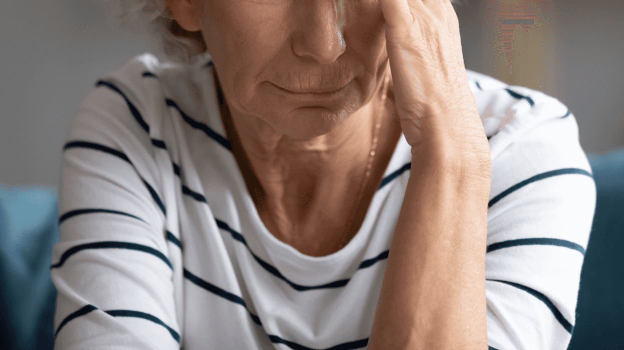 Upset older woman