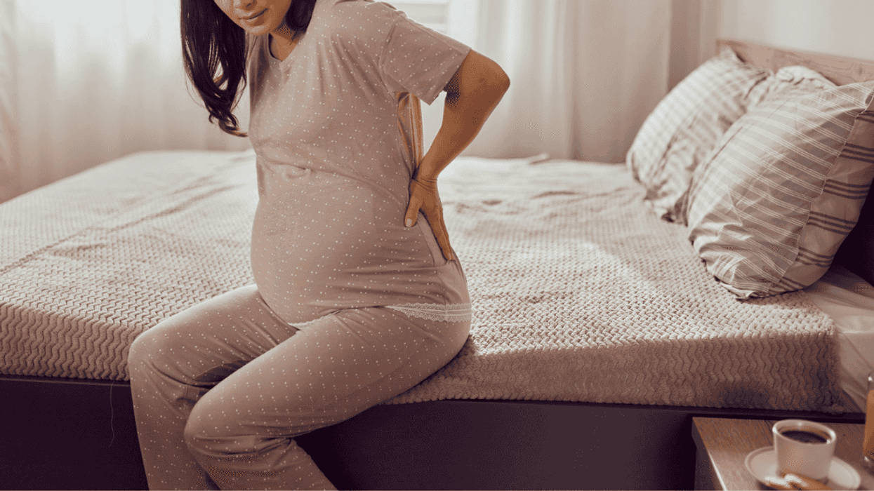 Upset pregnant woman.