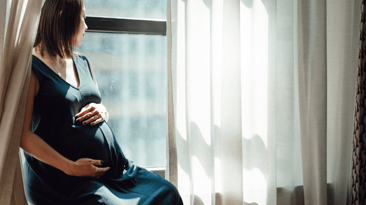 Upset pregnant woman