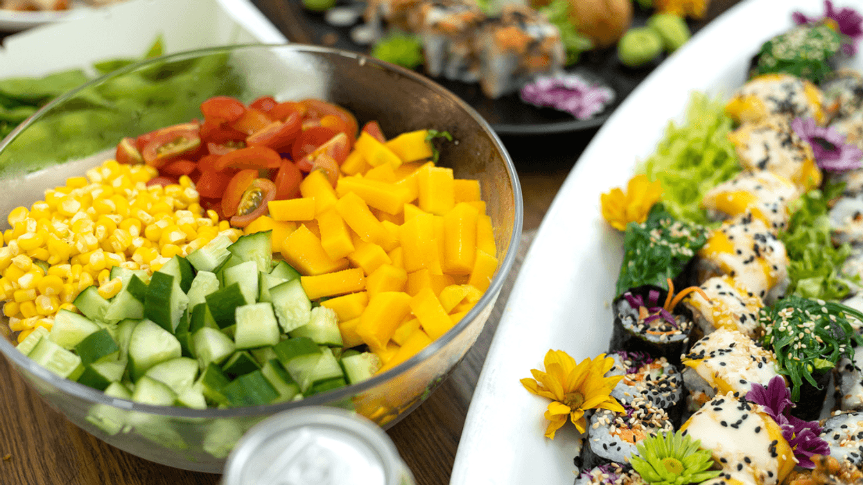 Vegetarian options at a potluck party