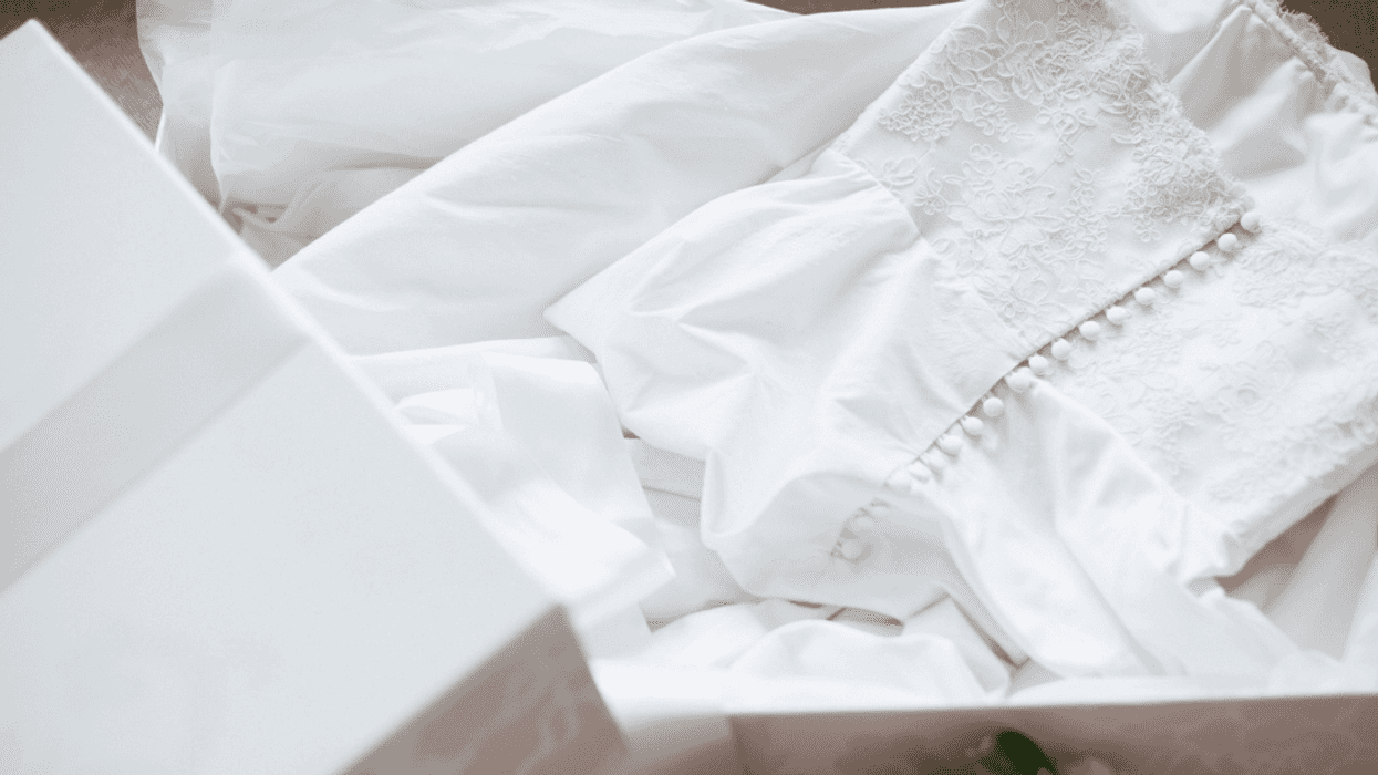 Wedding dress in box