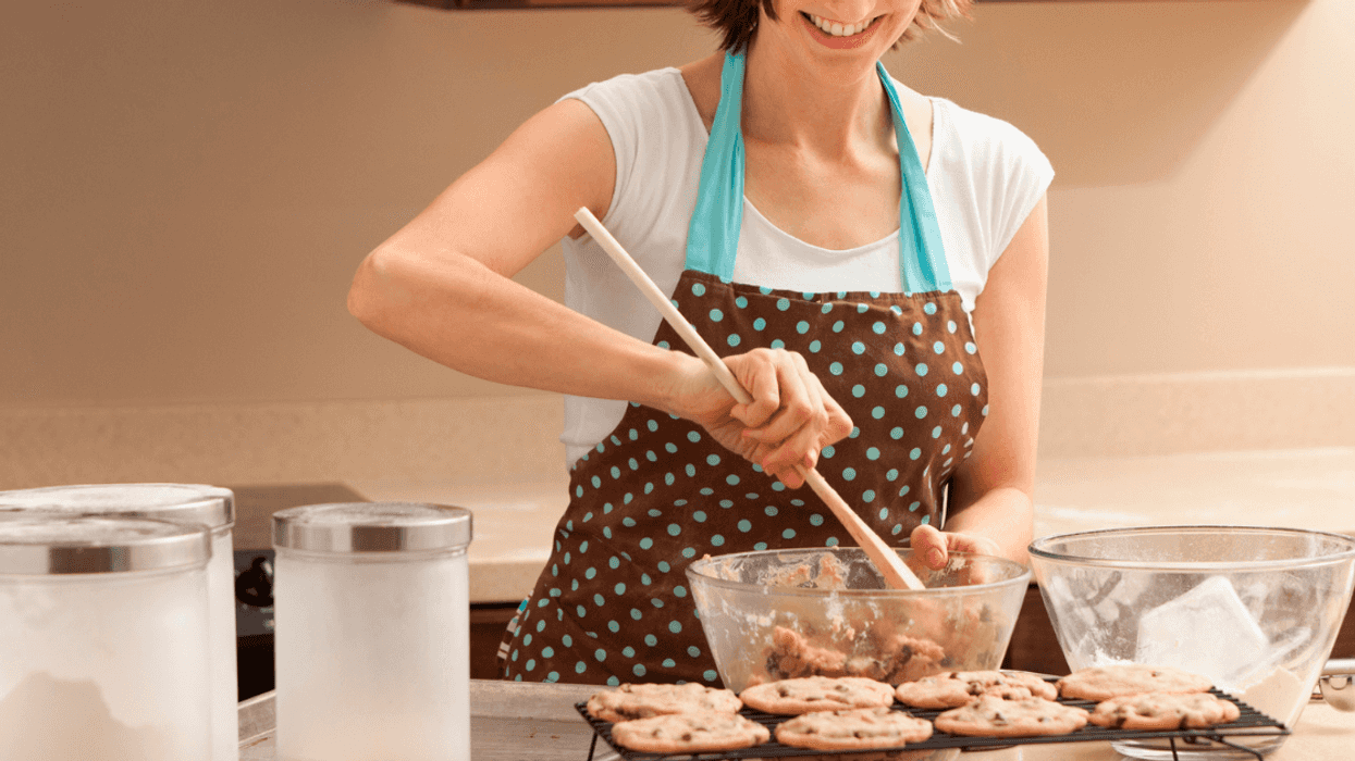 Woman baking cookies