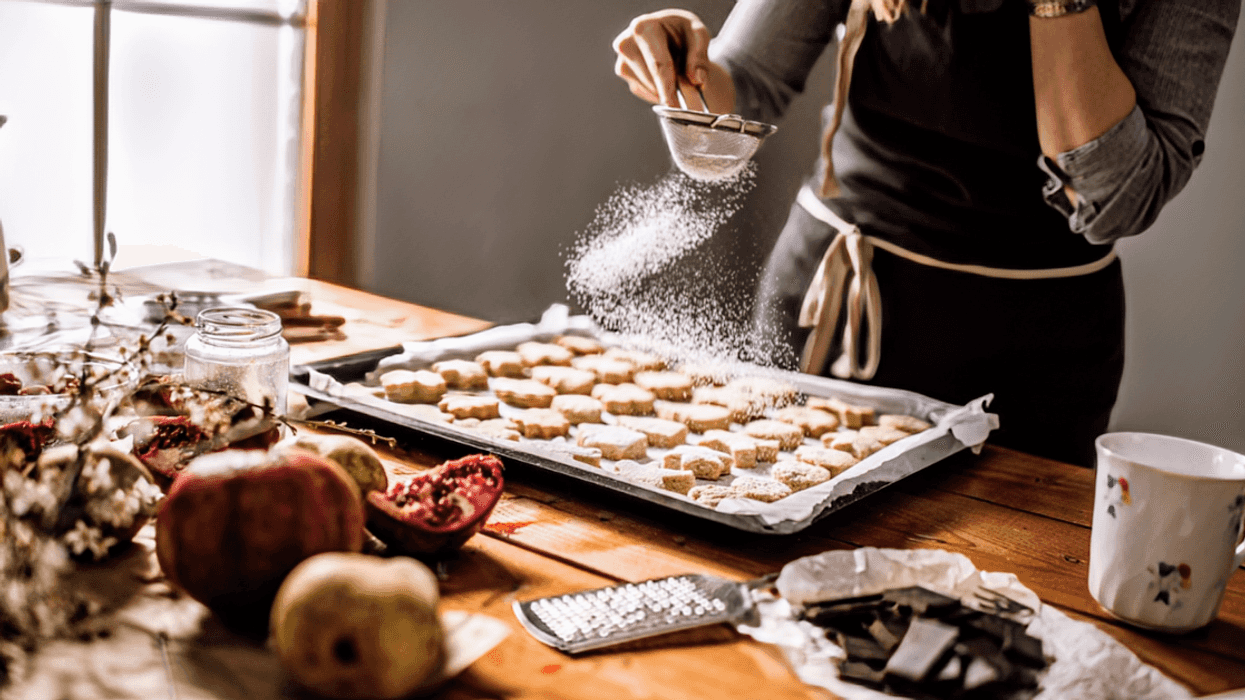 woman baking cookies