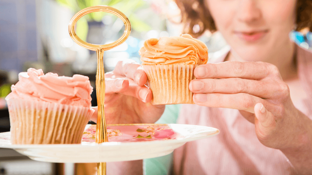 Woman baking for special event